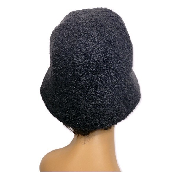 Bucket Hat Black Wool Blend Soft Textured Size OS unisex - Picture 4 of 10